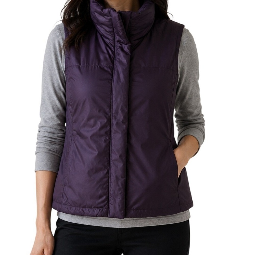 Eileen Fisher Dark Purple Womens Puffer Women's Vest Petite Small
